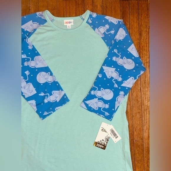 LuLaRoe XL Disney Randy Unisex Tee • Kermit the Frog • Raglan 3/4 Sleeves NWT - Picture 2 of 15